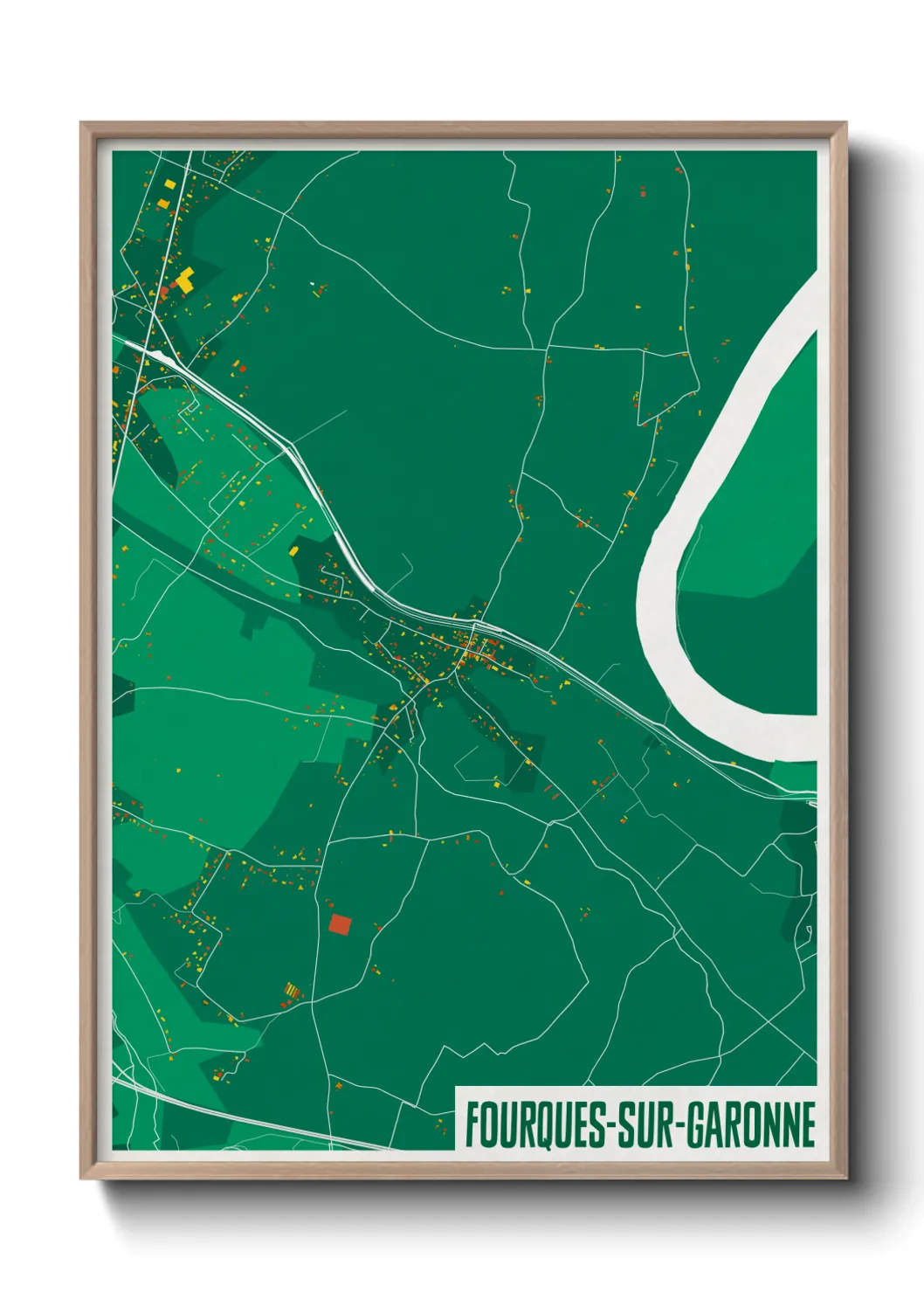 Une affiche de carte sur Fourques-sur-Garonne