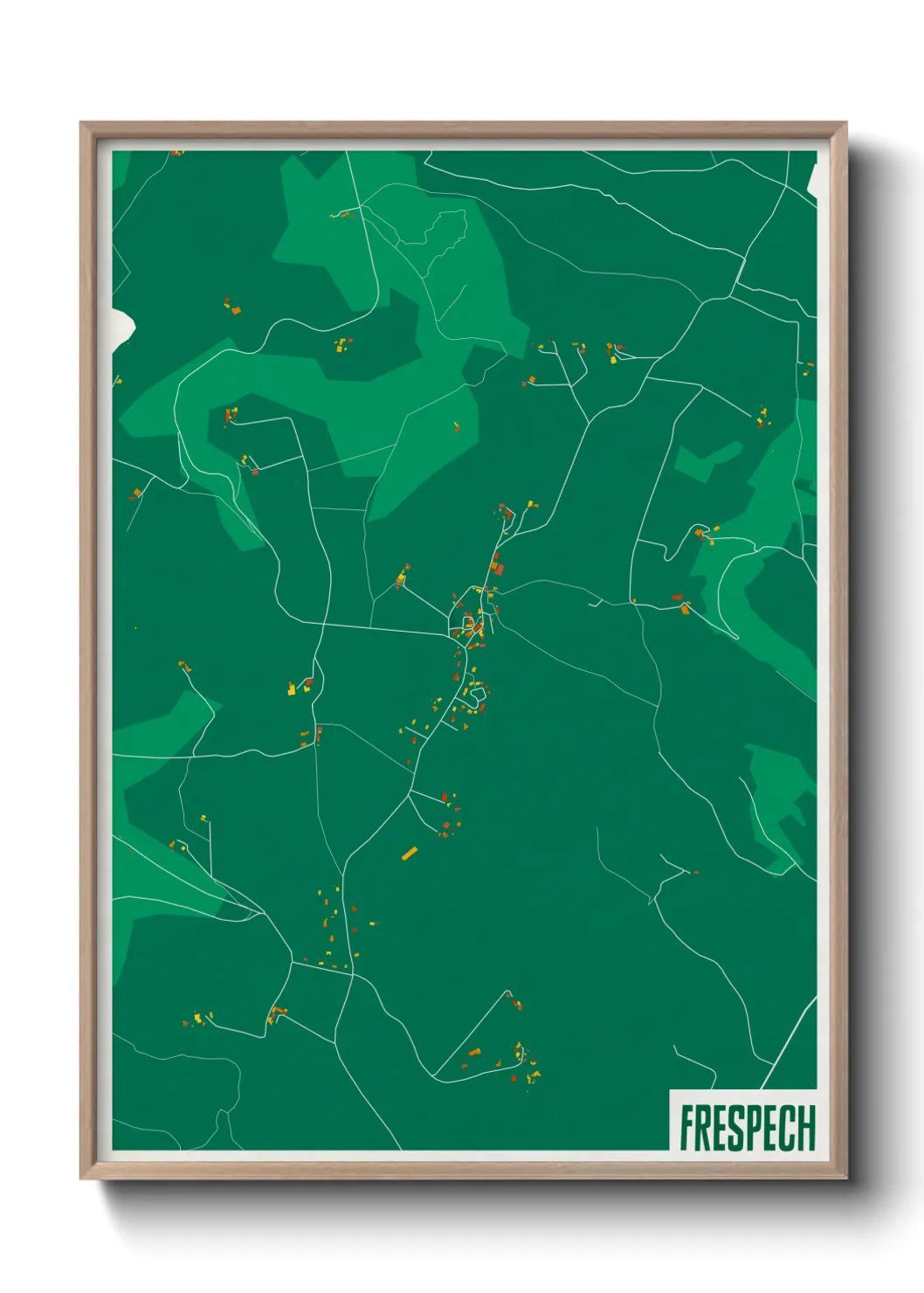 Une affiche de carte sur Frespech
