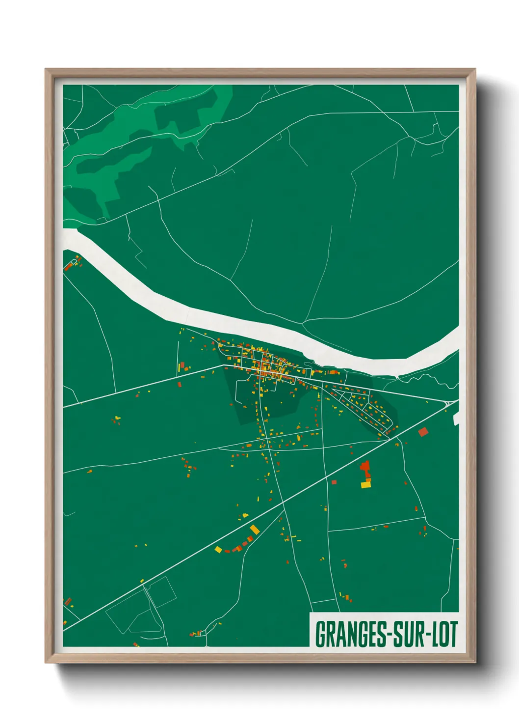 Un poster carteGranges-sur-Lot