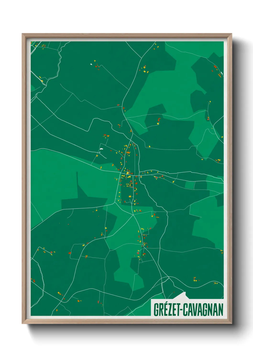 Une affiche de carte sur Grézet-Cavagnan