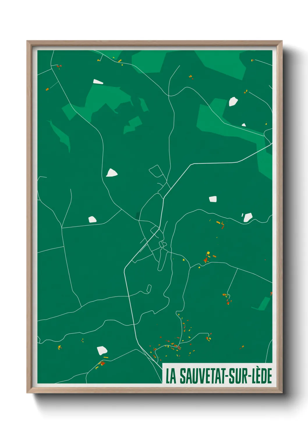 Une affiche de carte sur La Sauvetat-sur-Lède
