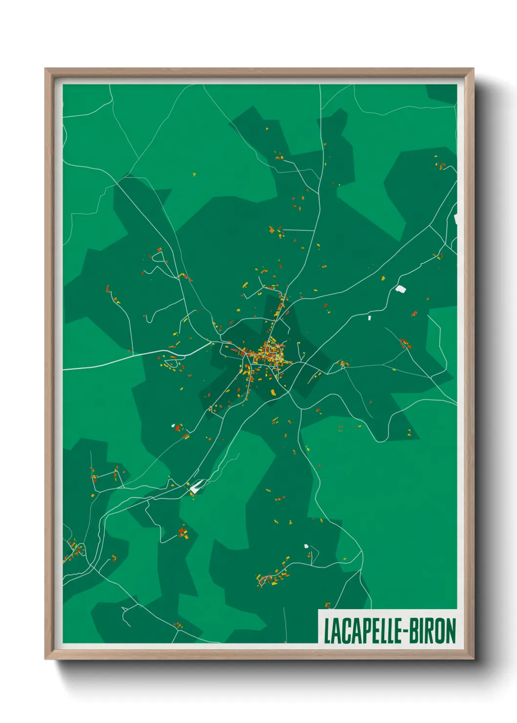 Une affiche de carte sur Lacapelle-Biron