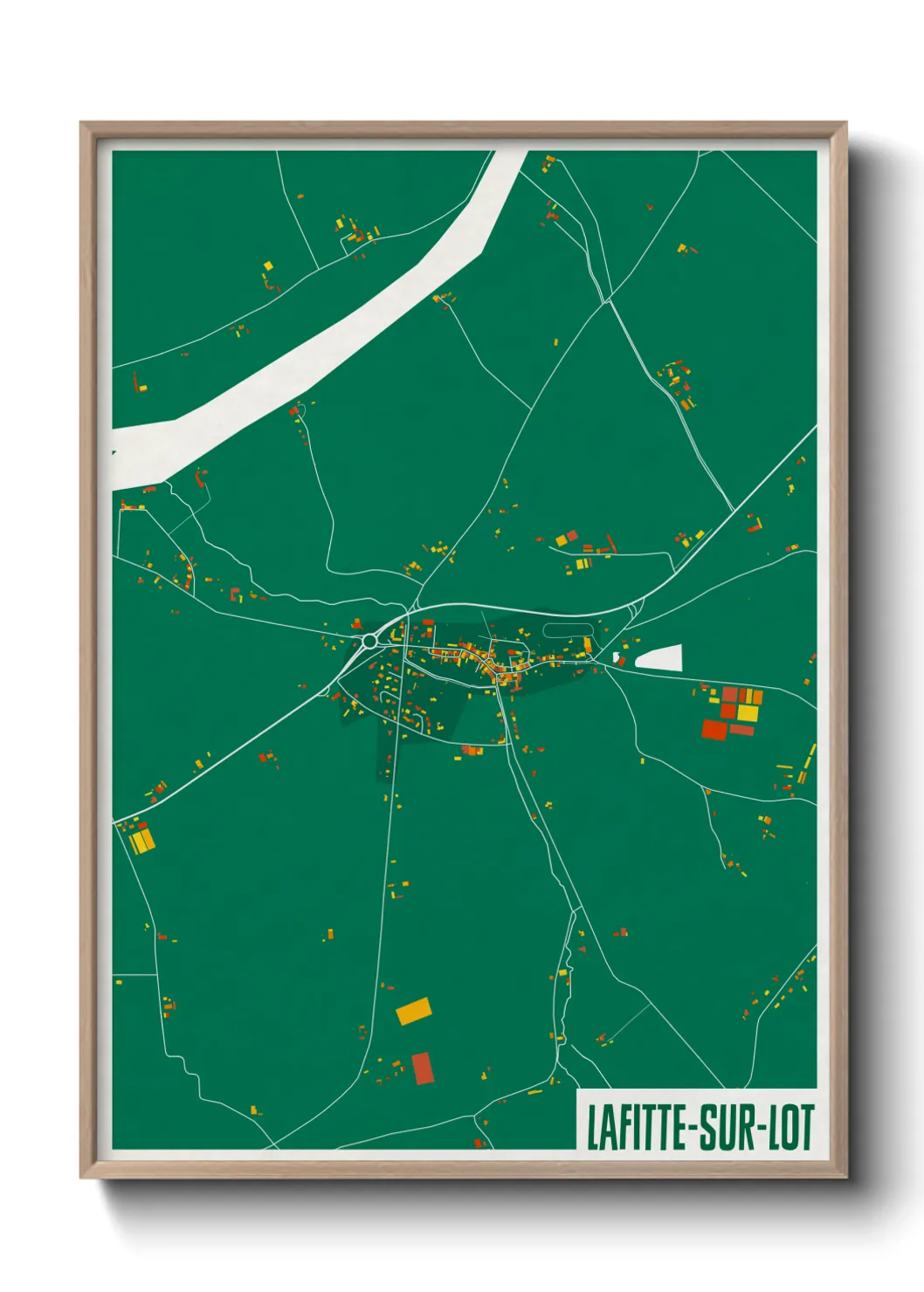 Une affiche de carte sur Lafitte-sur-Lot
