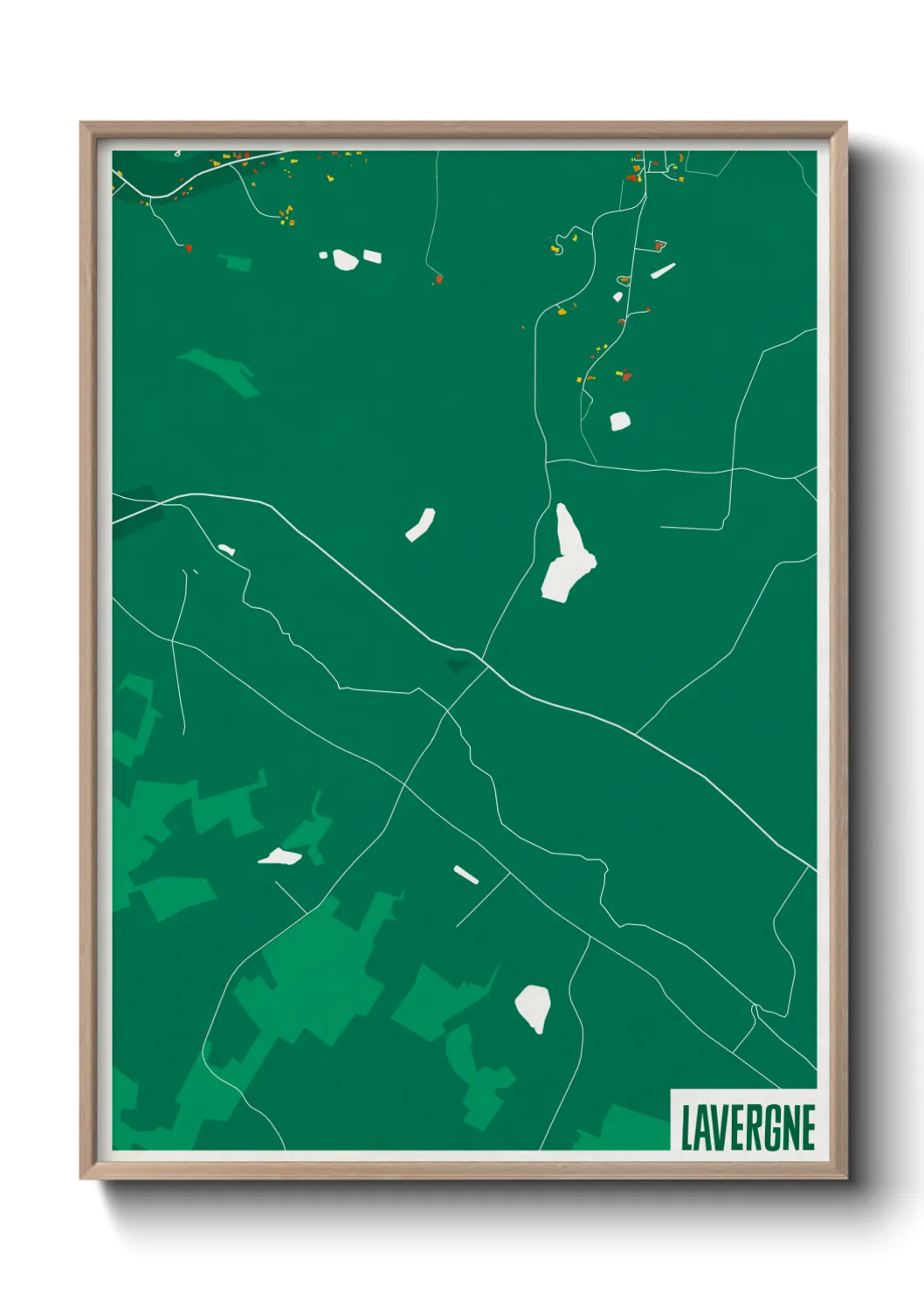 Une affiche de carte sur Lavergne