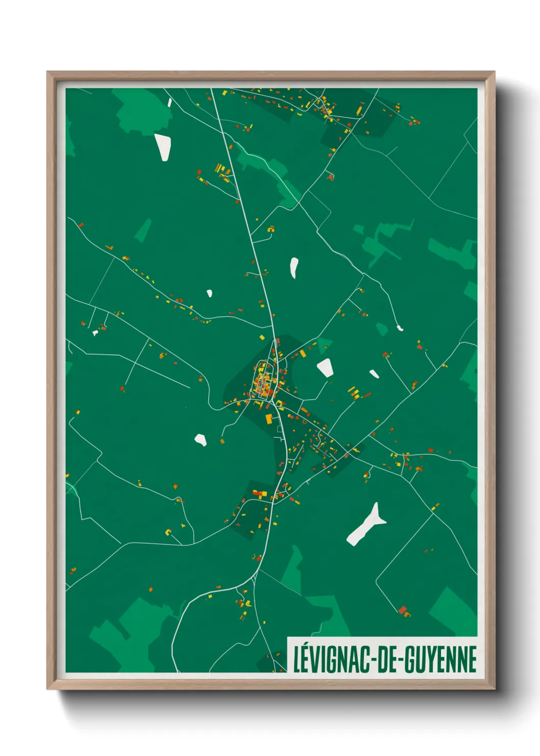 Une affiche de carte sur Lévignac-de-Guyenne