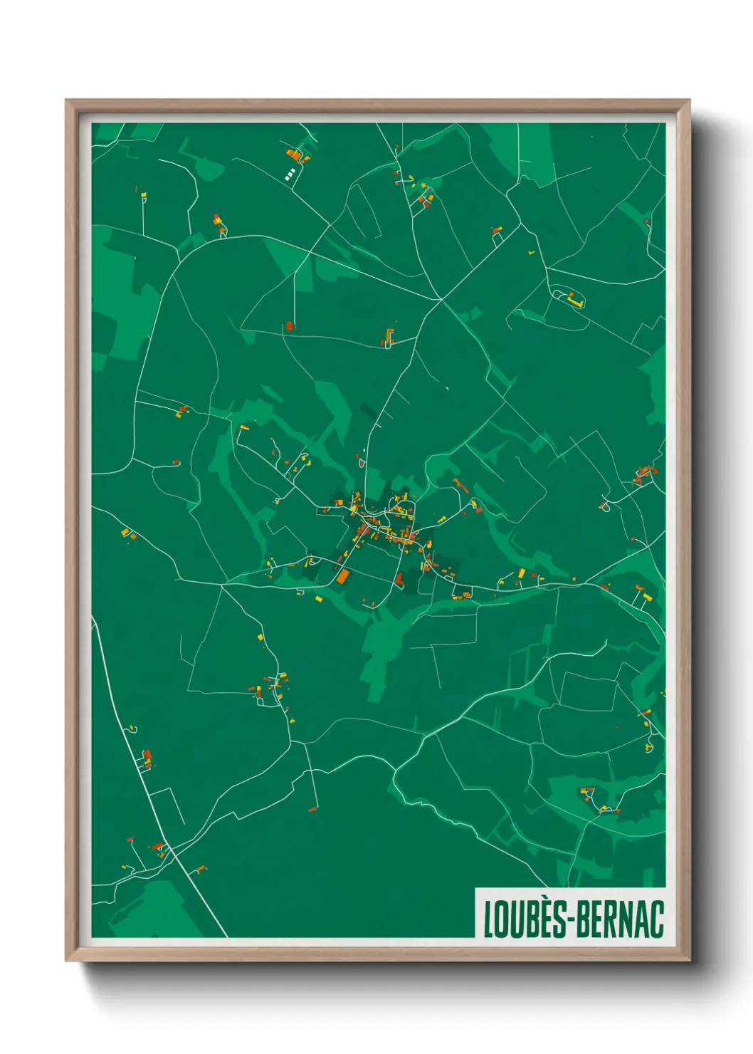 Une affiche de carte sur Loubès-Bernac
