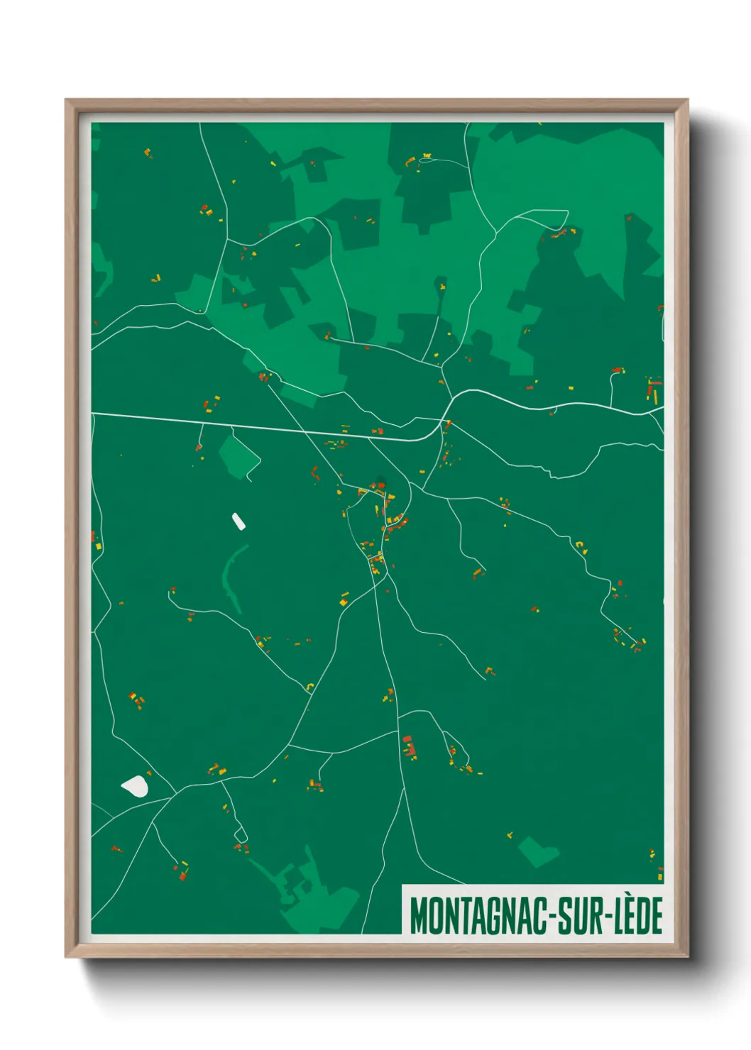 Une affiche de carte sur Montagnac-sur-Lède