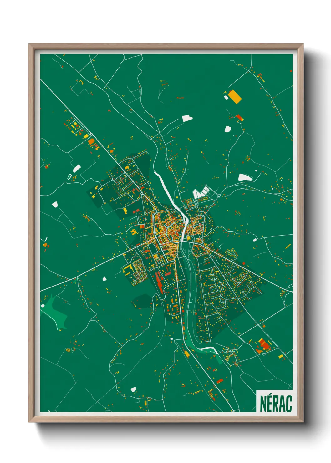 Une affiche de carte sur Nérac