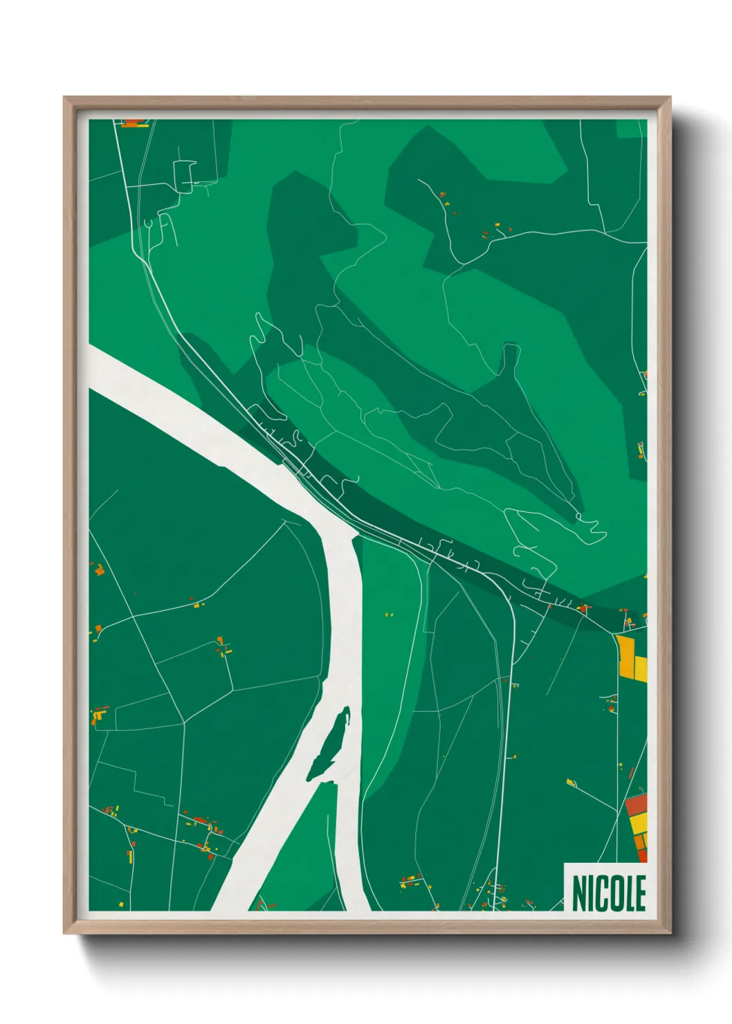 Une affiche de carte sur Nicole