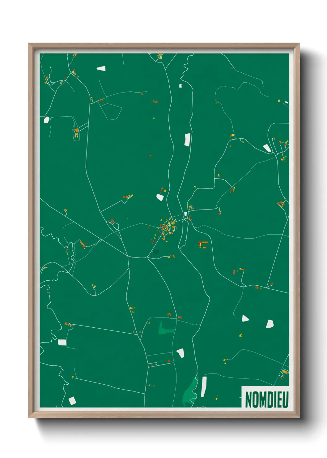 Une affiche de carte sur Nomdieu