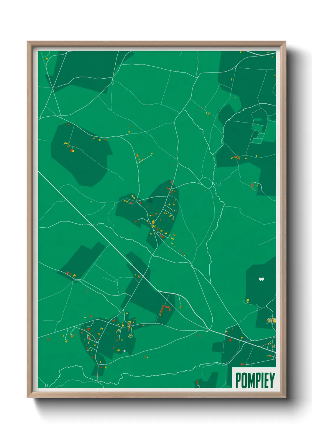 Une affiche de carte sur Pompiey