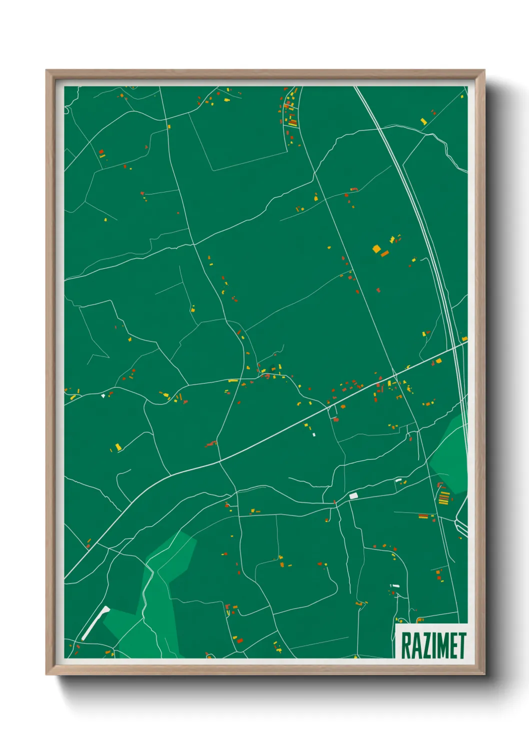 Une affiche de carte sur Razimet