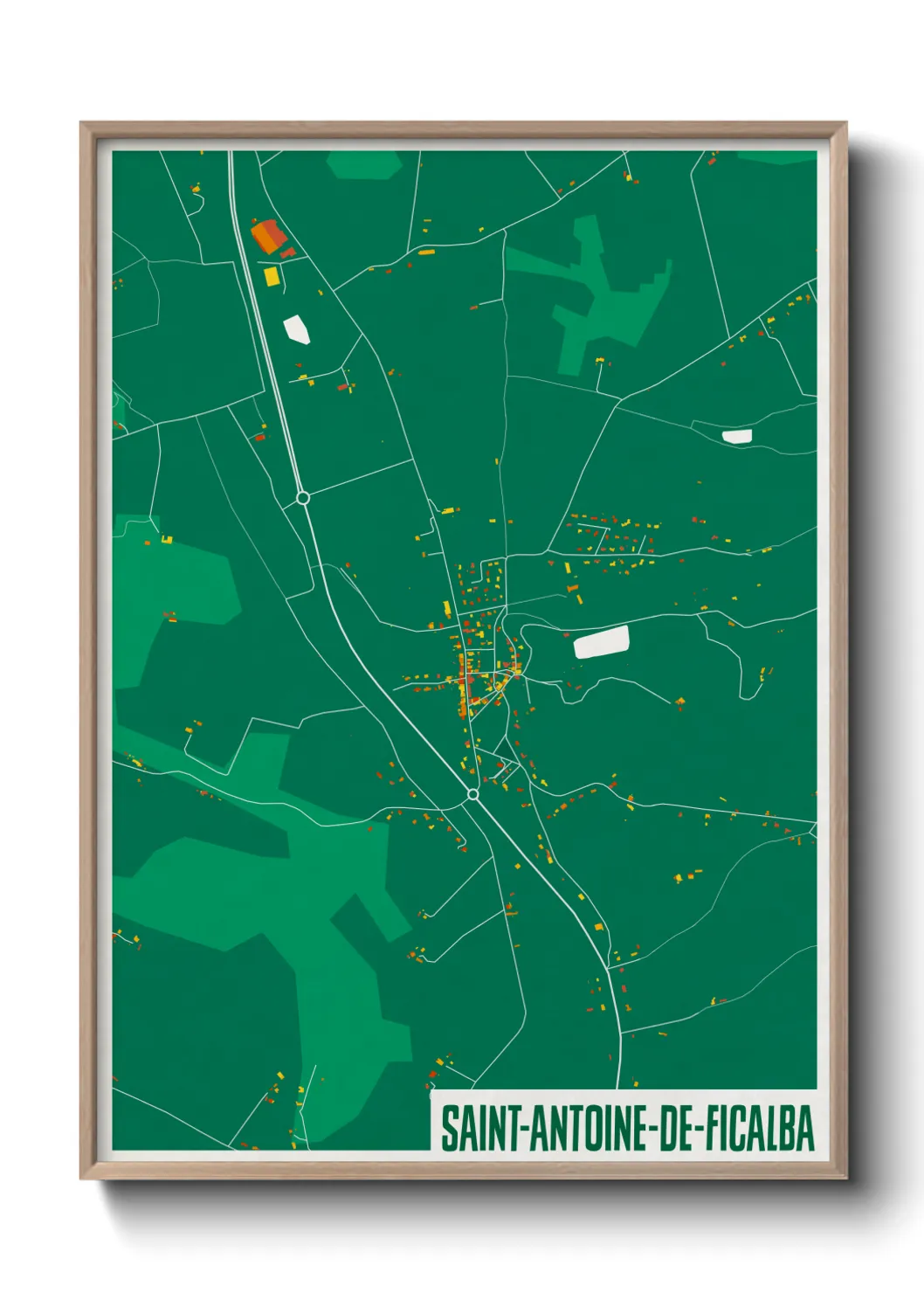 Une affiche de carte sur Saint-Antoine-de-Ficalba