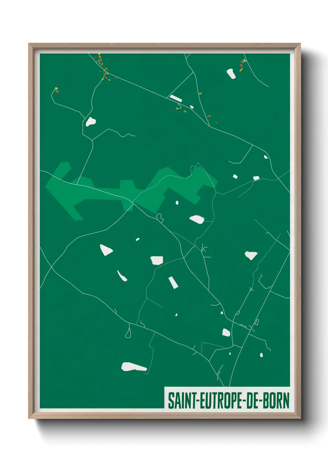 Une affiche de carte sur Saint-Eutrope-de-Born