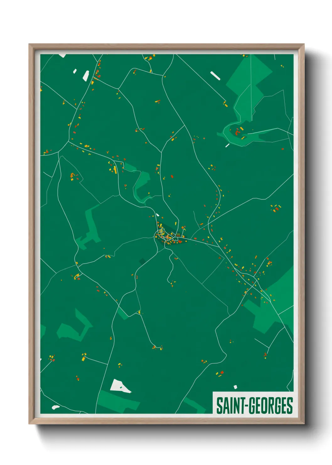Une affiche de carte sur Saint-Georges