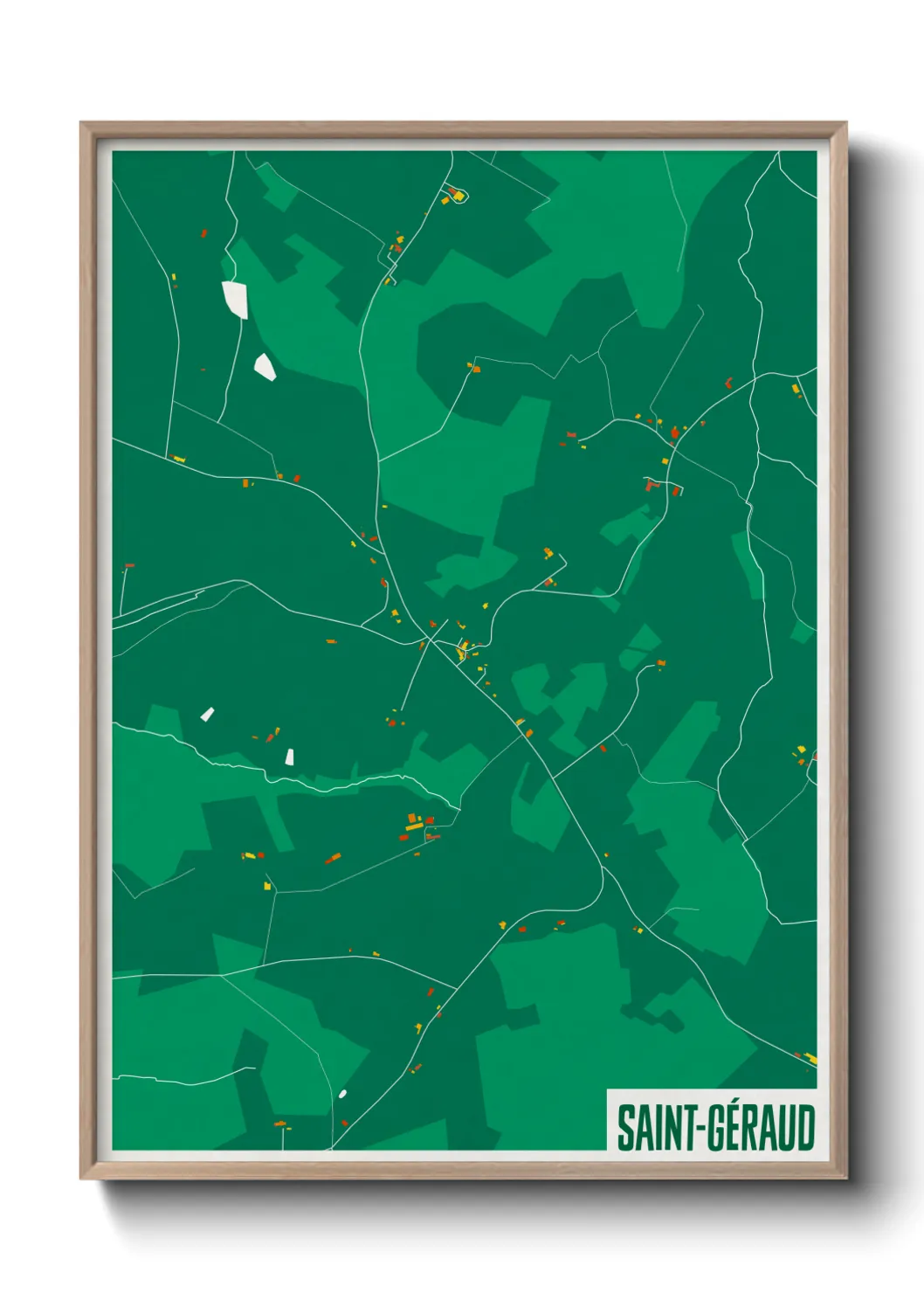 Une affiche de carte sur Saint-Géraud