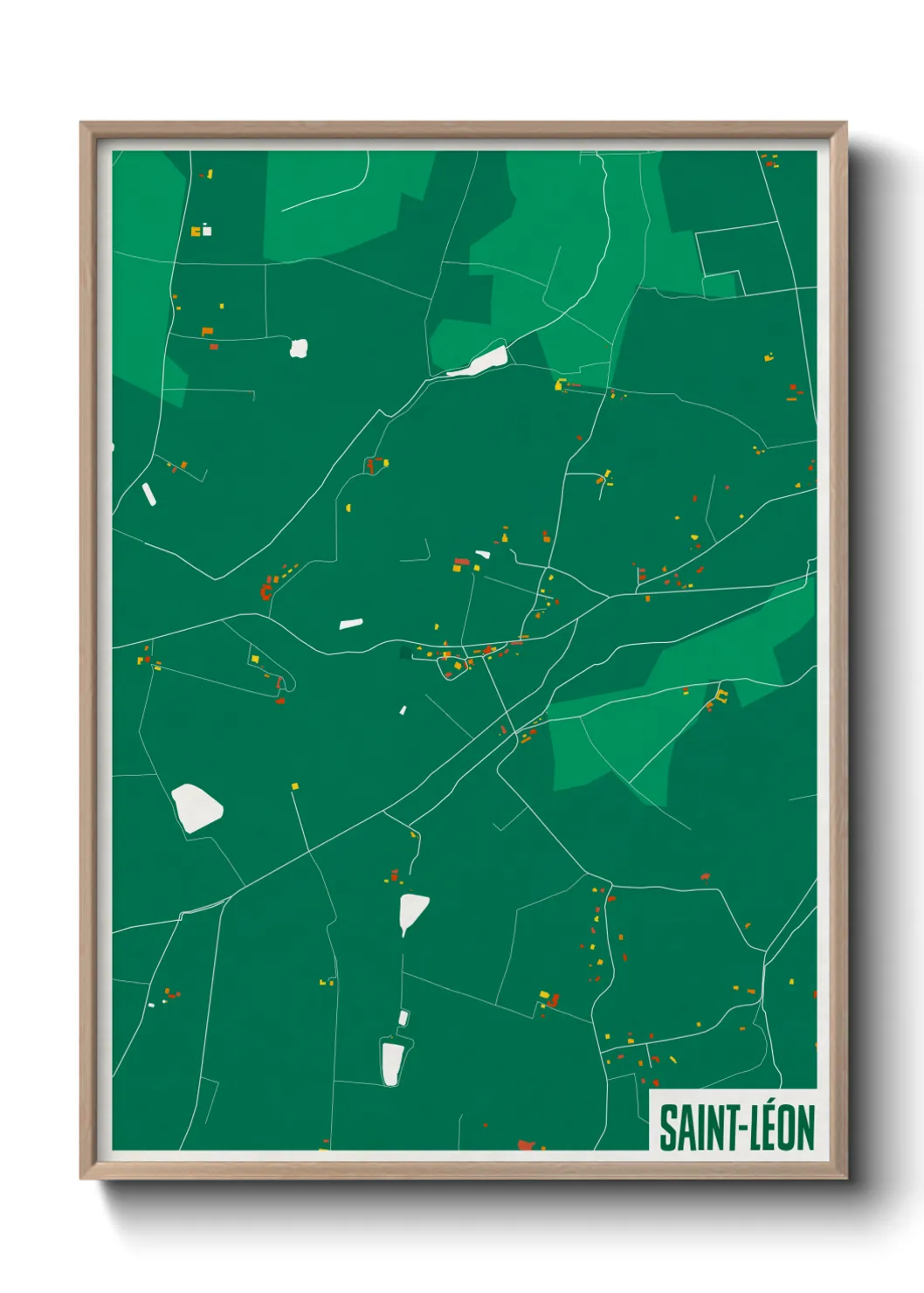 Une affiche de carte sur Saint-Léon