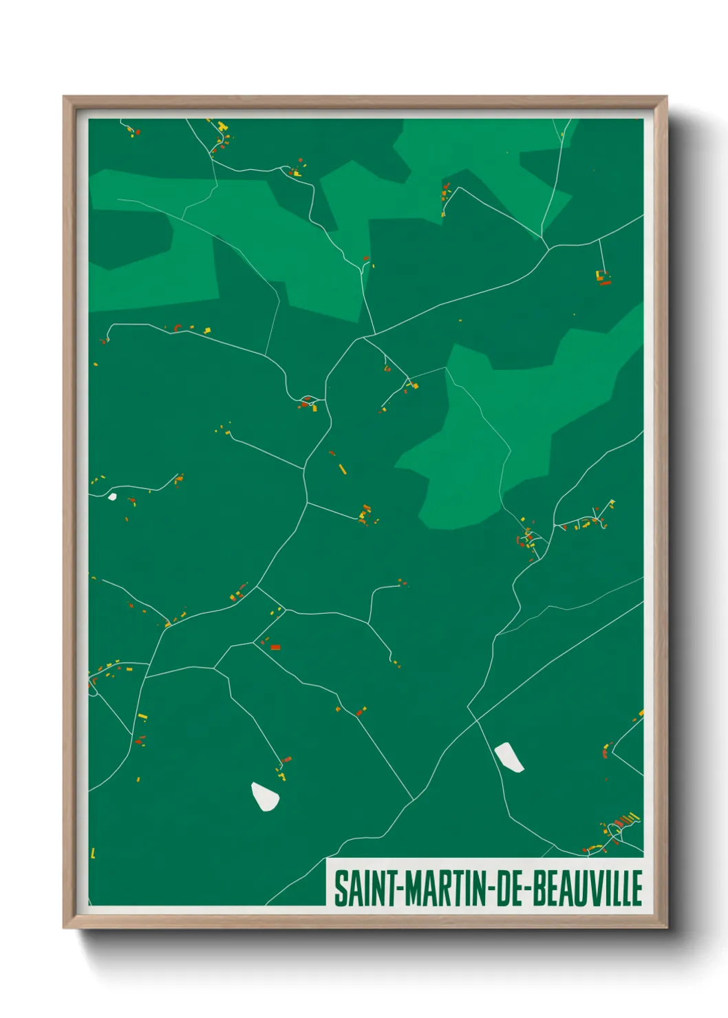 Une affiche de carte sur Saint-Martin-de-Beauville