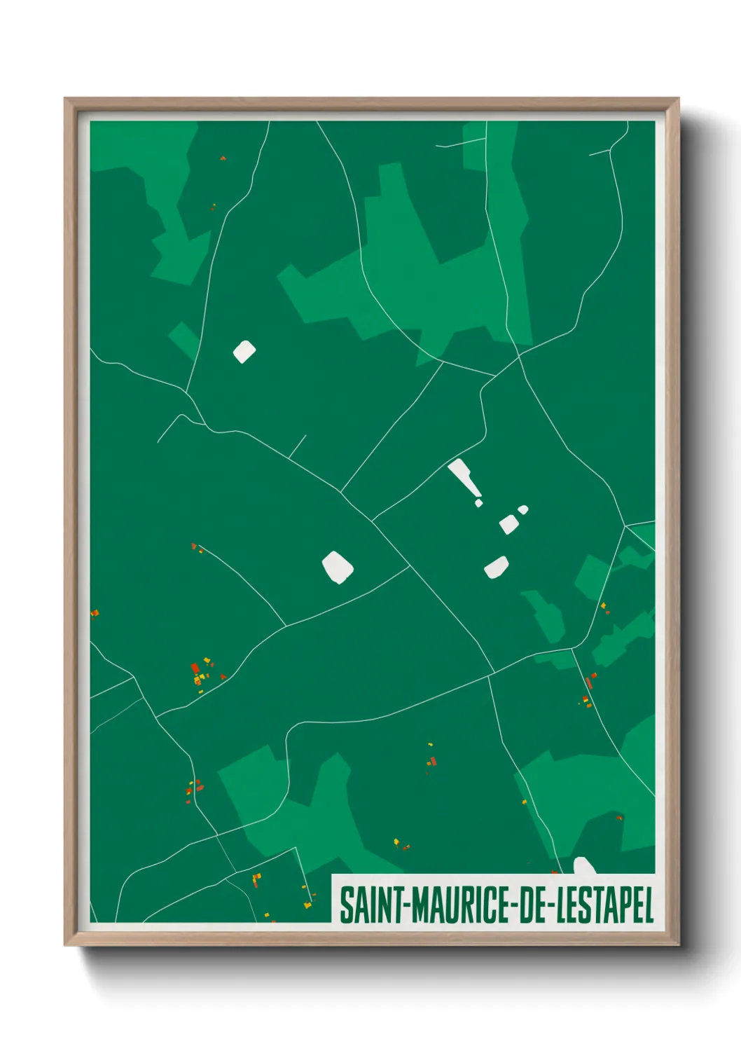 Une affiche de carte sur Saint-Maurice-de-Lestapel