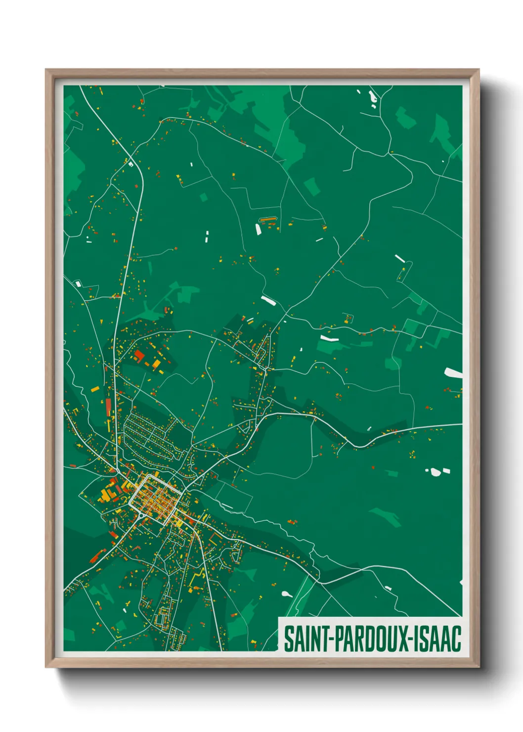 Une affiche de carte sur Saint-Pardoux-Isaac