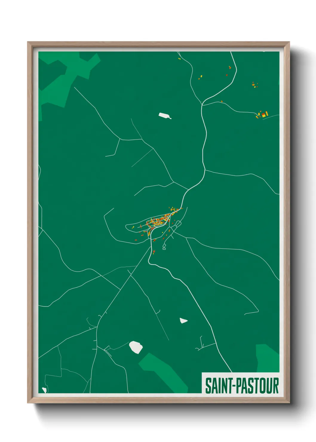 Une affiche de carte sur Saint-Pastour