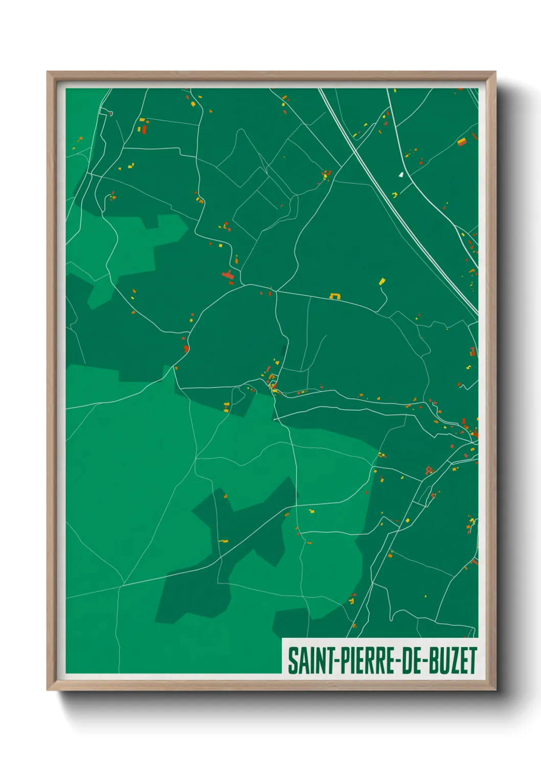 Un poster carteSaint-Pierre-de-Buzet