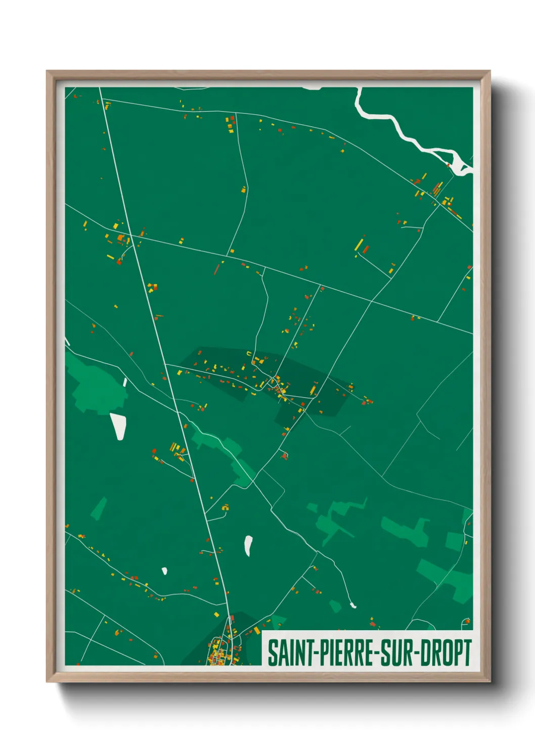Une affiche de carte sur Saint-Pierre-sur-Dropt