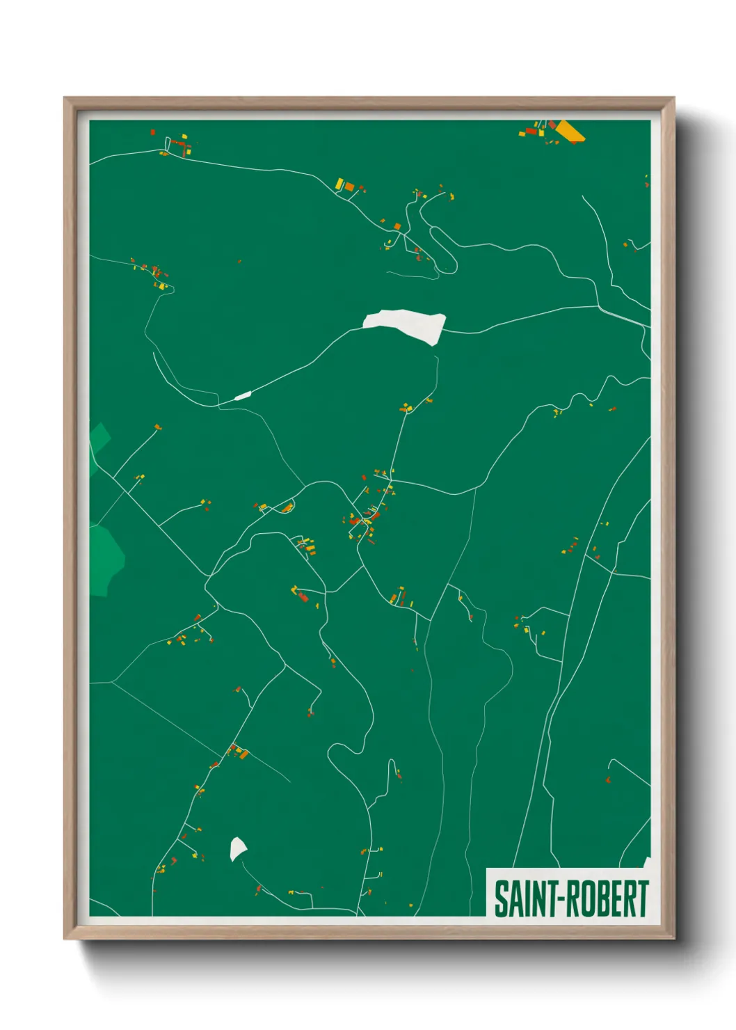 Une affiche de carte sur Saint-Robert