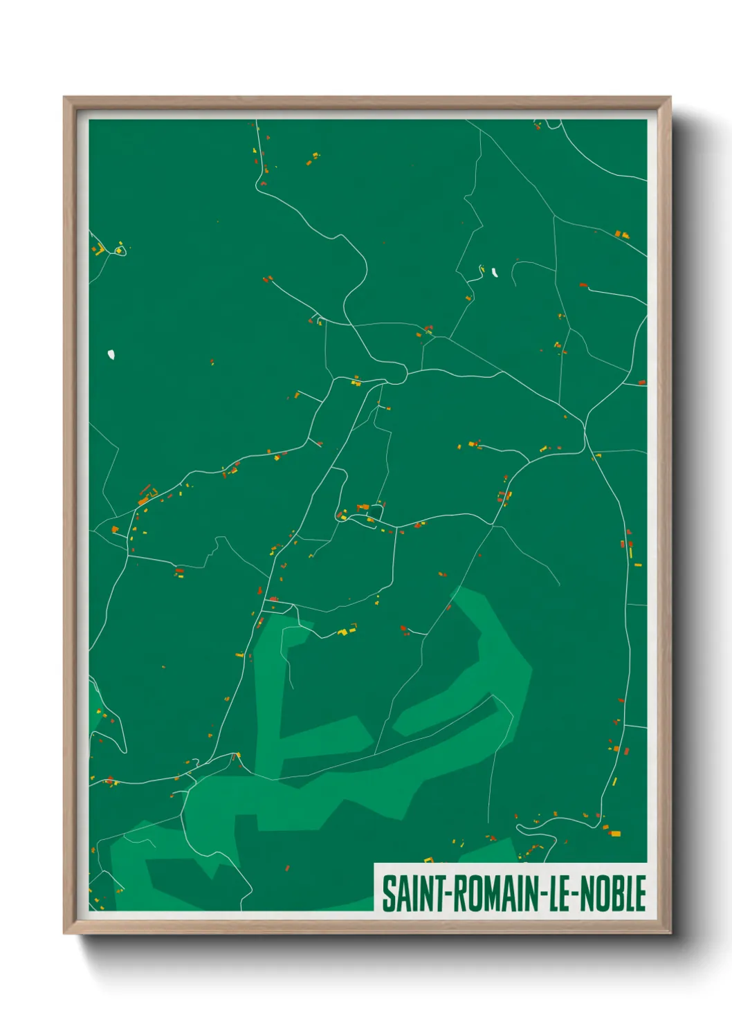 Une affiche de carte sur Saint-Romain-le-Noble