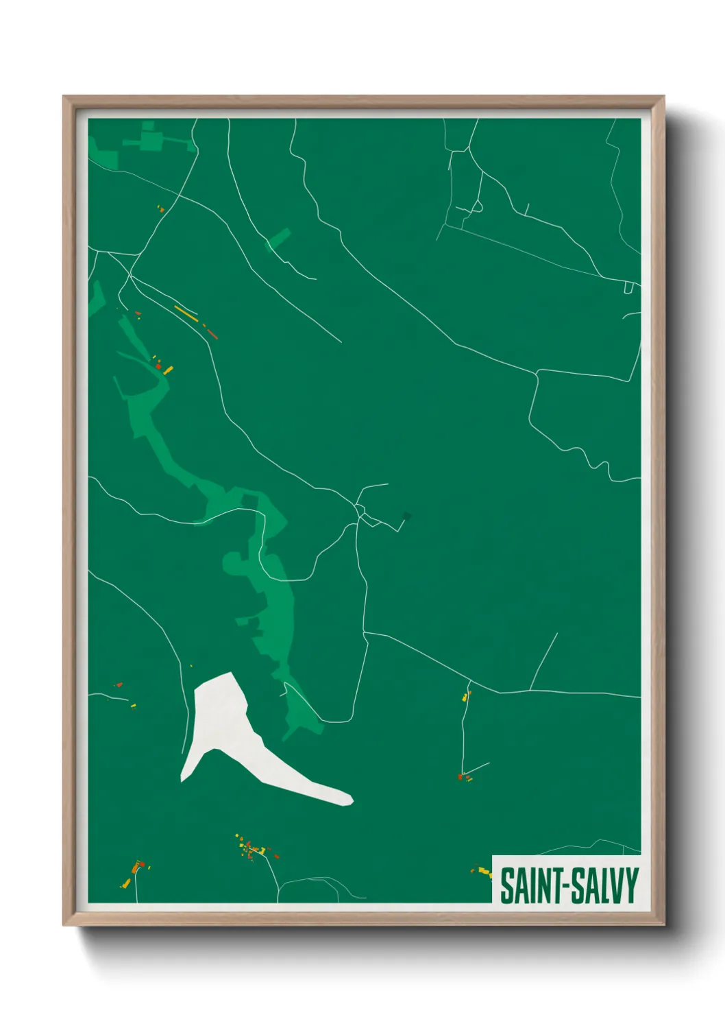 Une affiche de carte sur Saint-Salvy