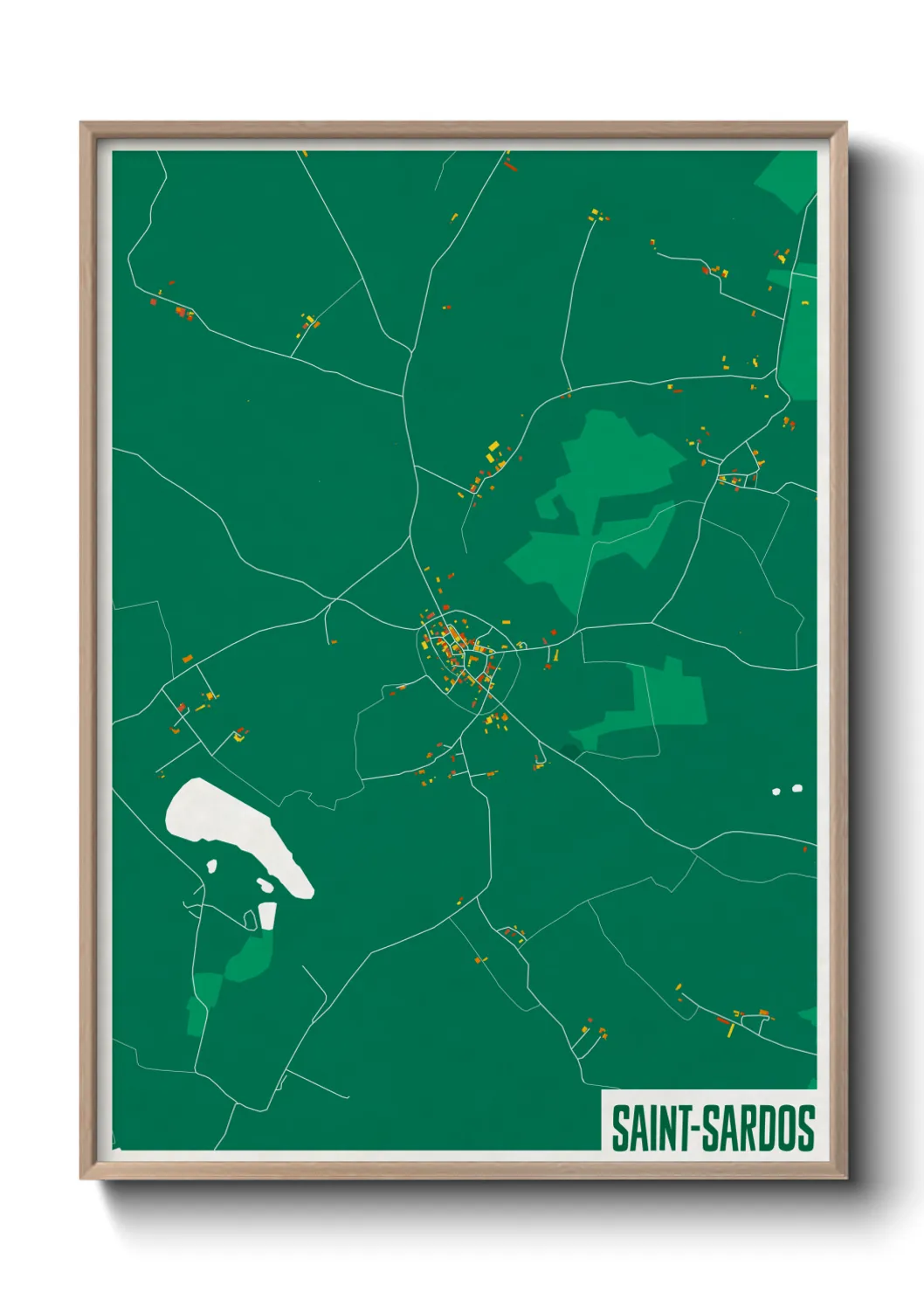 Une affiche de carte sur Saint-Sardos