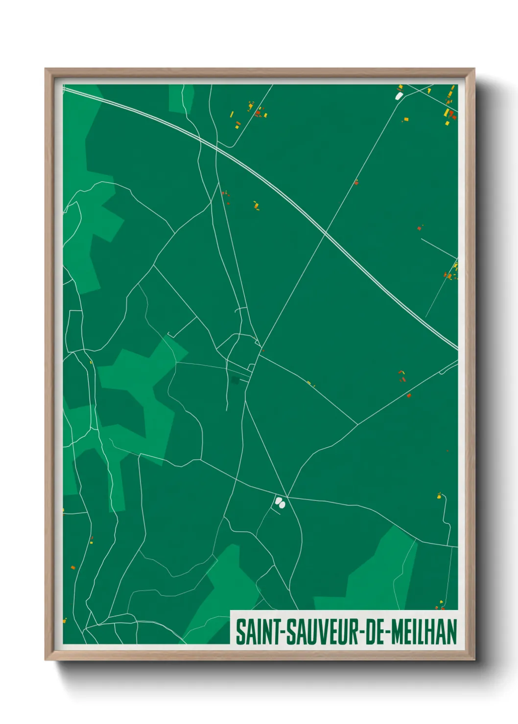 Une affiche de carte sur Saint-Sauveur-de-Meilhan