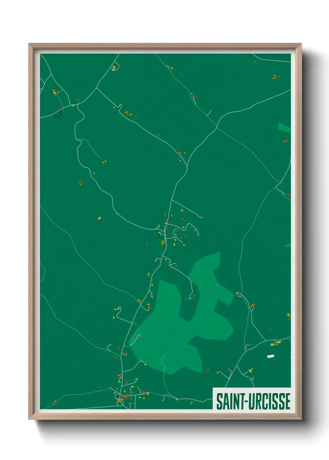 Une affiche de carte sur Saint-Urcisse