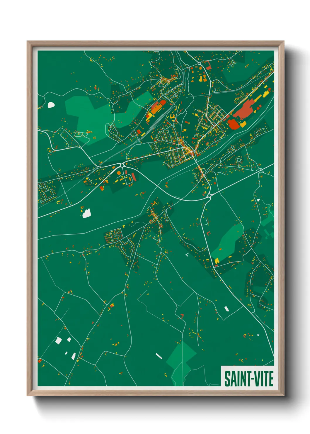 Une affiche de carte sur Saint-Vite