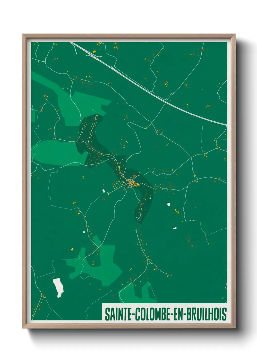 Une affiche de carte sur Sainte-Colombe-en-Bruilhois