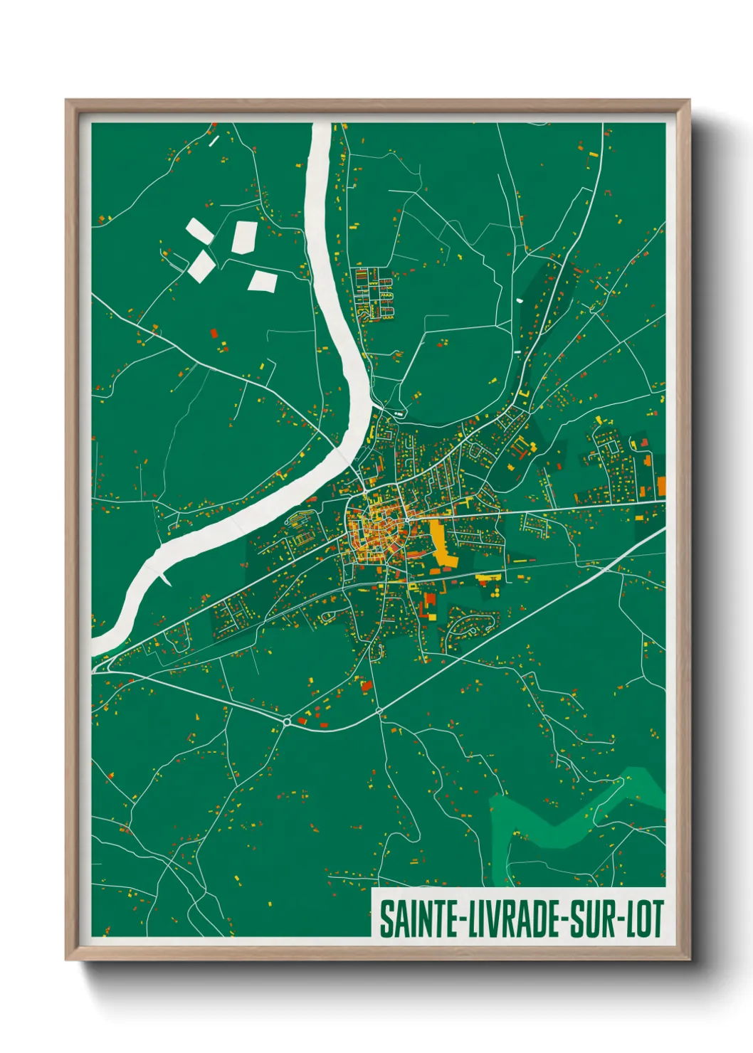 Une affiche de carte sur Sainte-Livrade-sur-Lot
