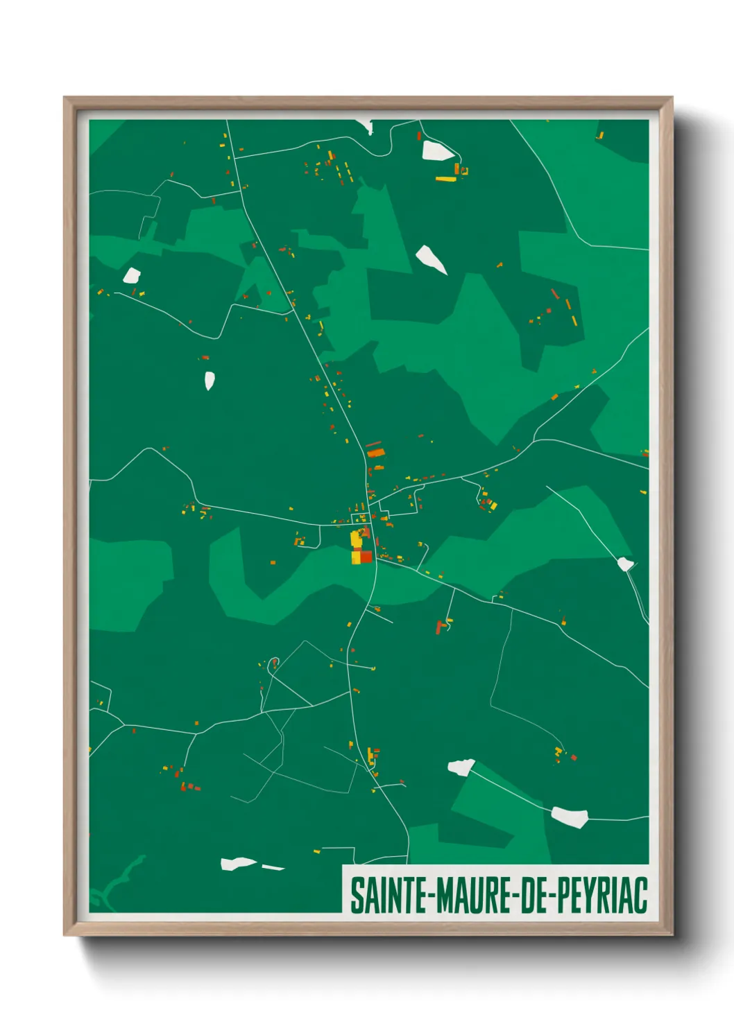 Une affiche de carte sur Sainte-Maure-de-Peyriac