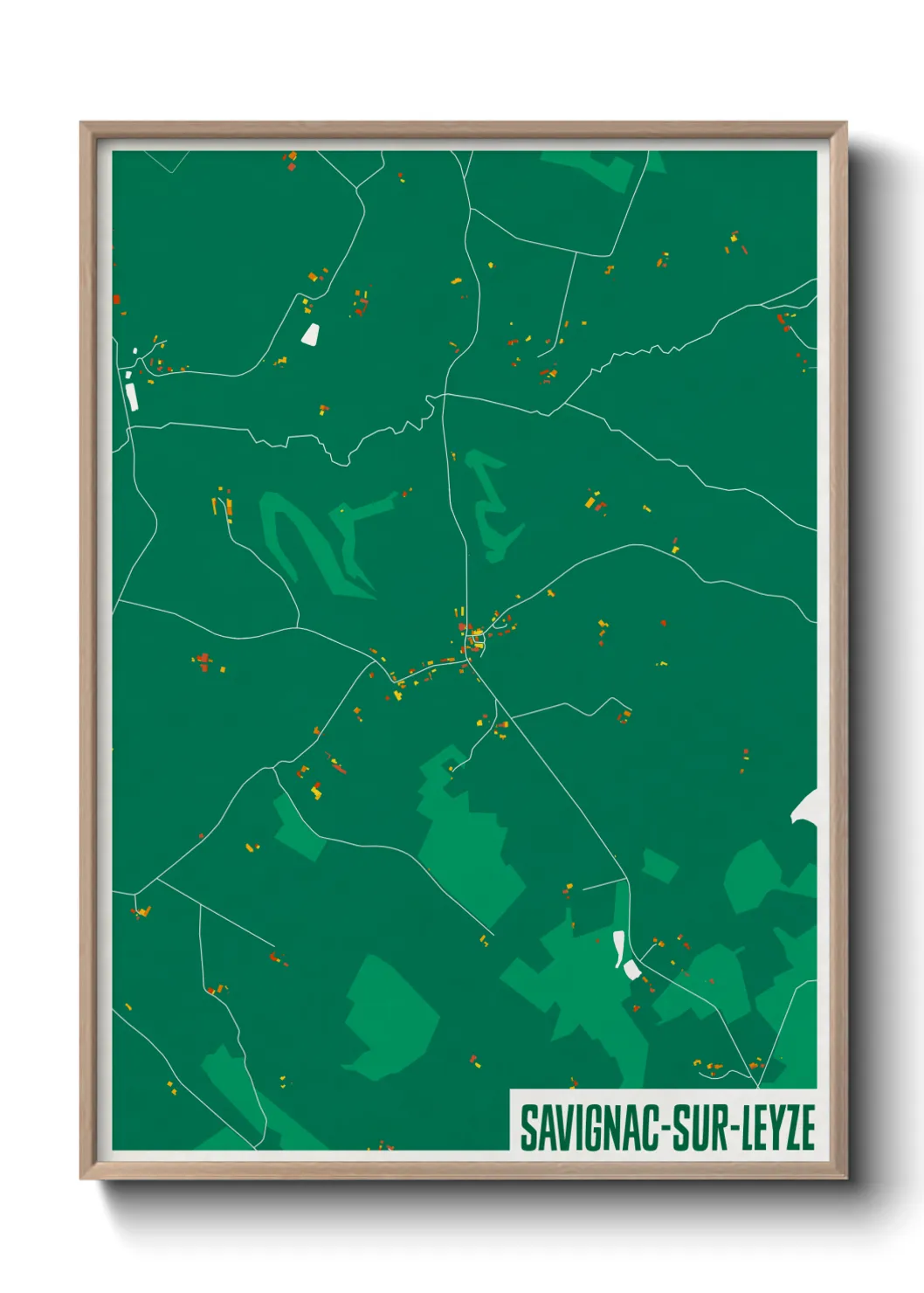Une affiche de carte sur Savignac-sur-Leyze
