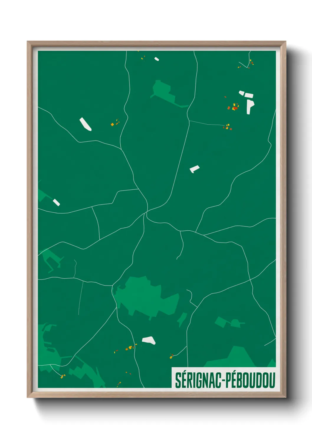 Une affiche de carte sur Sérignac-Péboudou