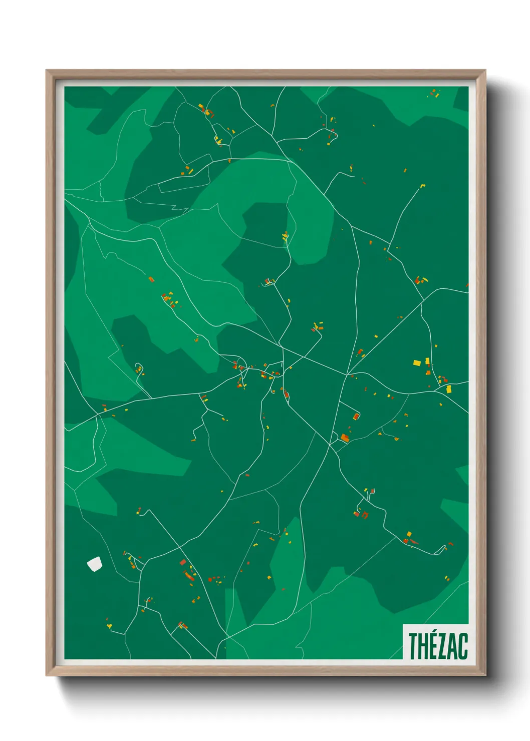Une affiche de carte sur Thézac