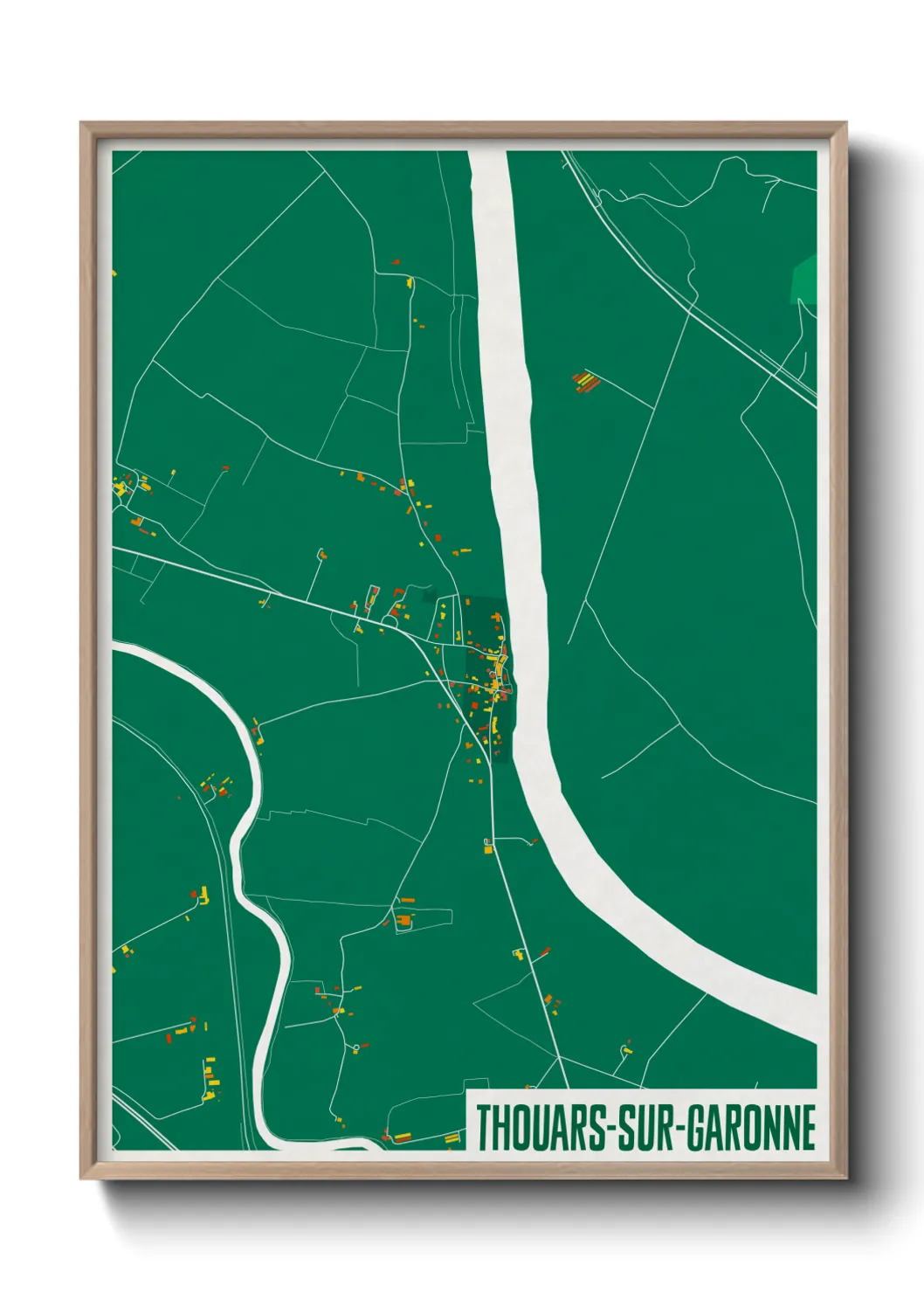 Une affiche de carte sur Thouars-sur-Garonne