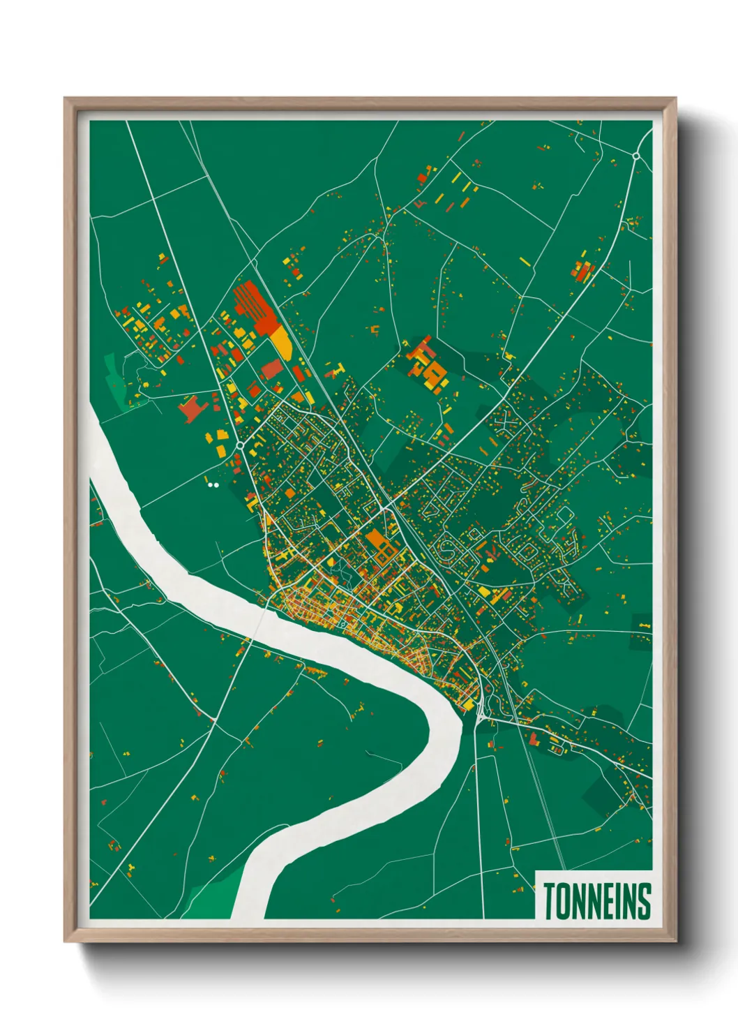 Une affiche de carte sur Tonneins