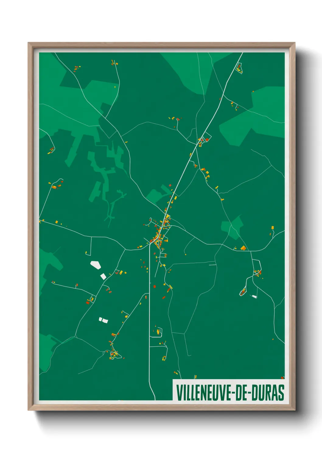 Une affiche de carte sur Villeneuve-de-Duras