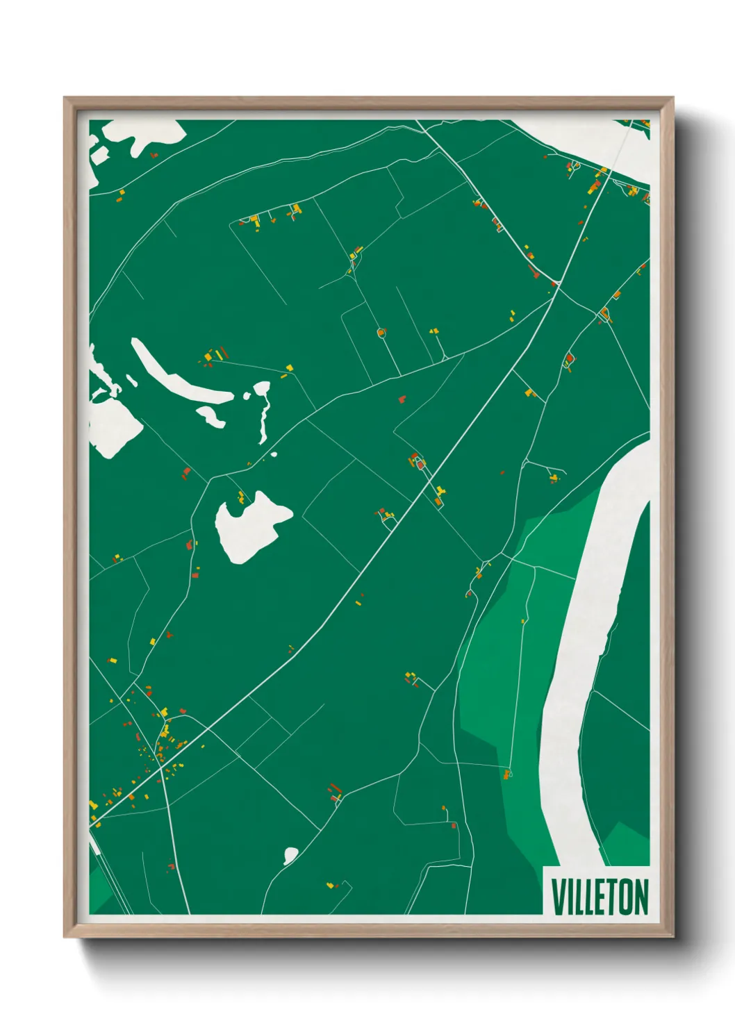 Une affiche de carte sur Villeton