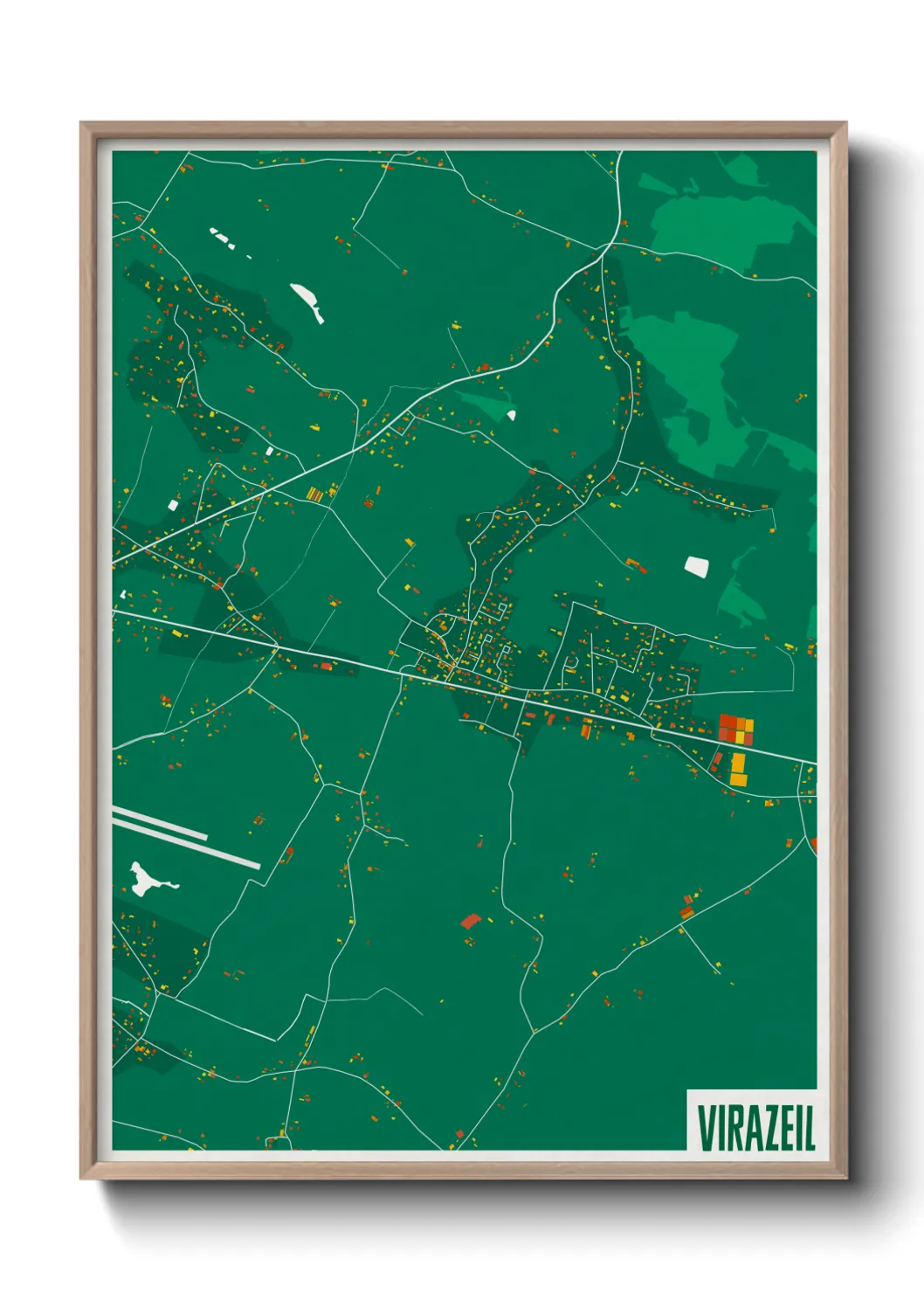 Une affiche de carte sur Virazeil