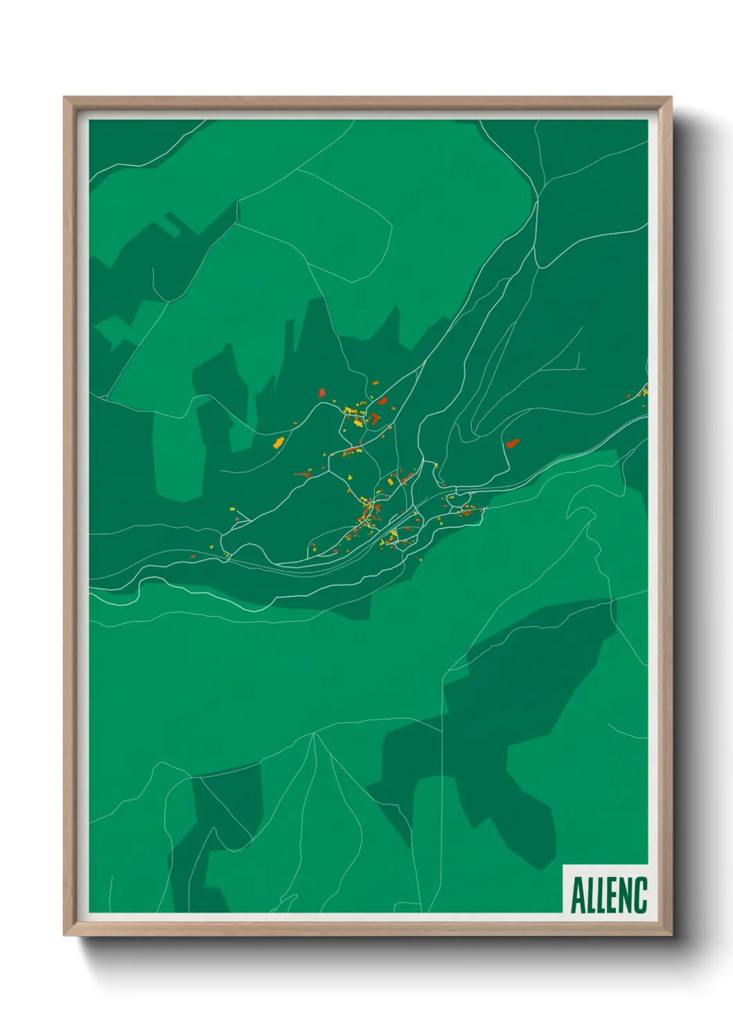 Une affiche de carte sur Allenc