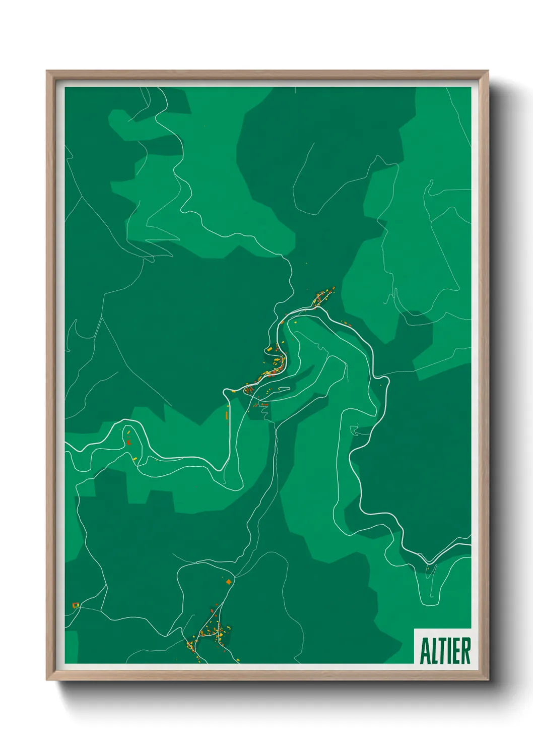 Une affiche de carte sur Altier