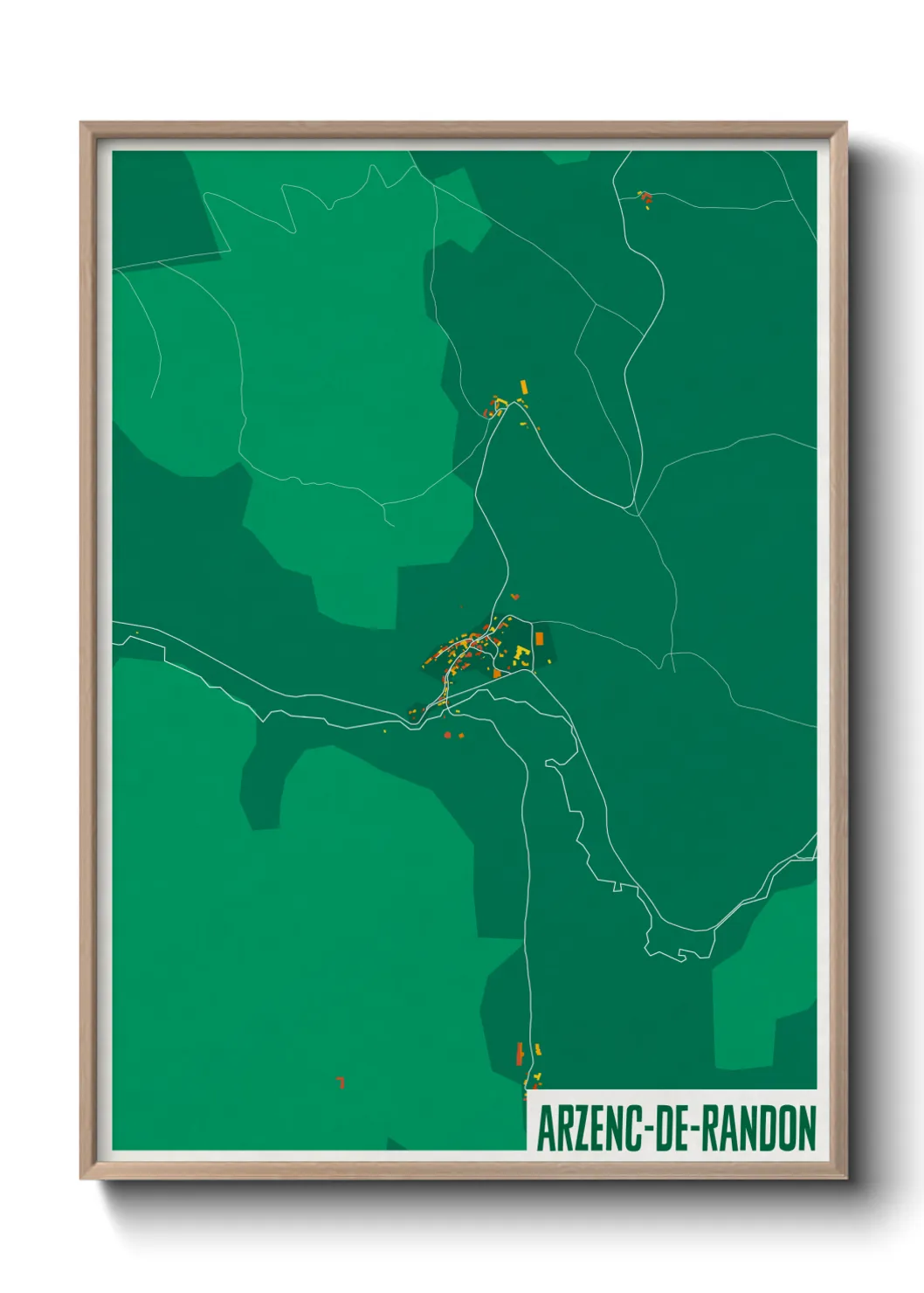 Une affiche de carte sur Arzenc-de-Randon
