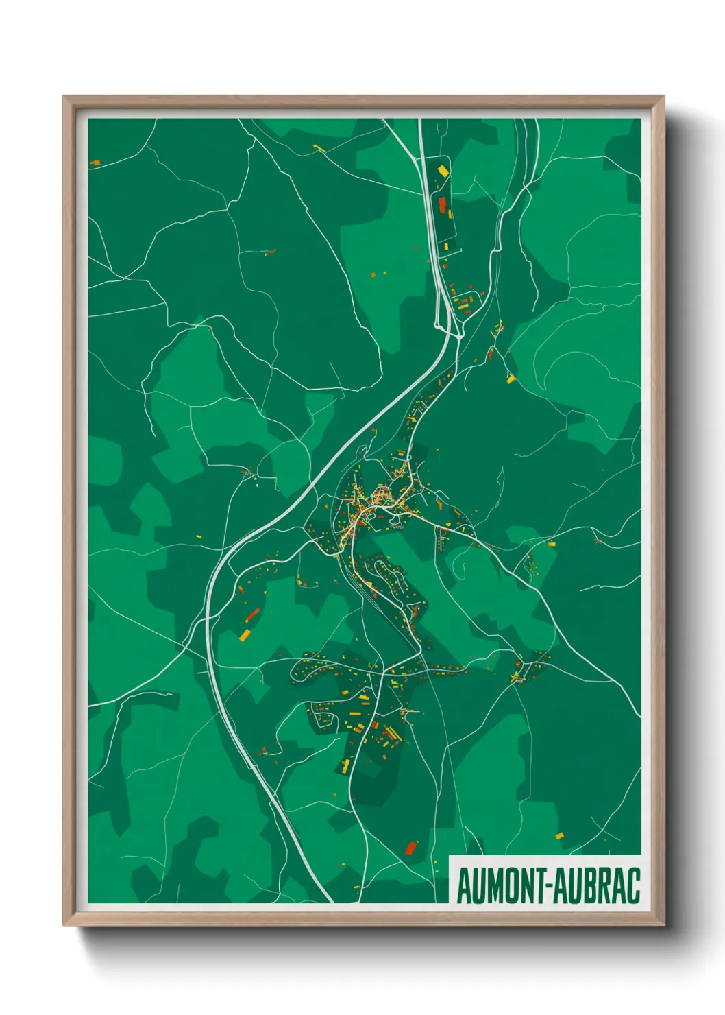 Une affiche de carte sur Aumont-Aubrac