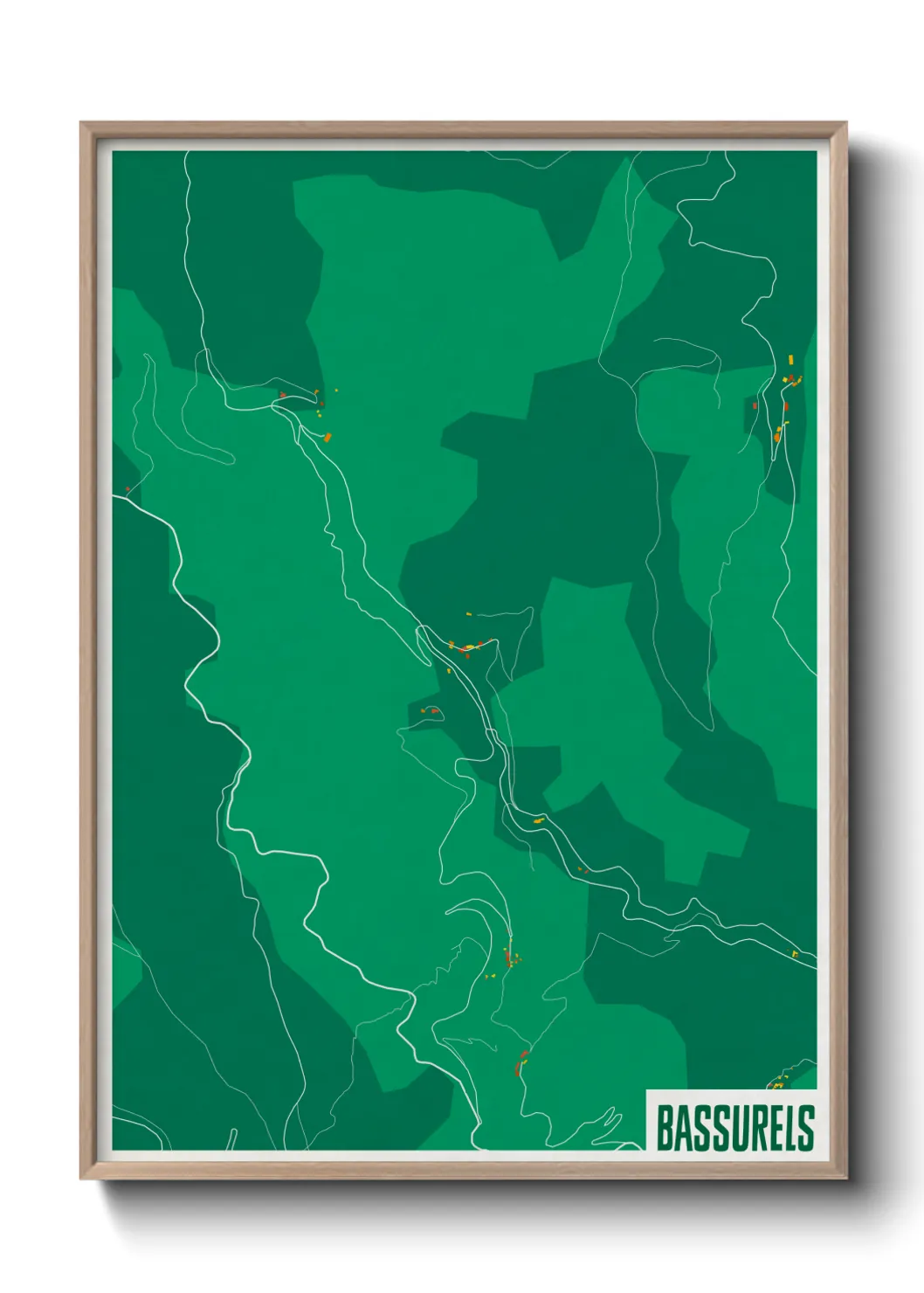 Une affiche de carte sur Bassurels